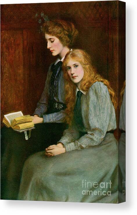 Child Canvas Print featuring the drawing The Sisters, 1900, 1912.artist Ralph by Print Collector