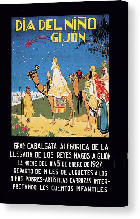 Gijon Canvas Print featuring the painting Three Kings by Unknown