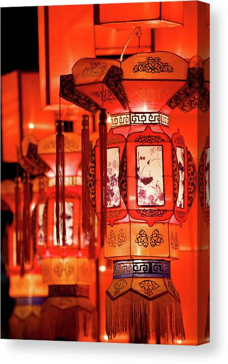 Chinese Culture Canvas Print featuring the photograph Traditional Chinese Lantern by Ymgerman