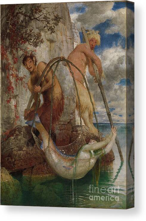 Oil Painting Canvas Print featuring the drawing Two Fishing Pans by Heritage Images