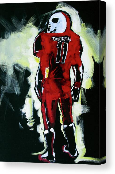 Uga Football Canvas Print featuring the painting UGA Thoughts by John Gholson