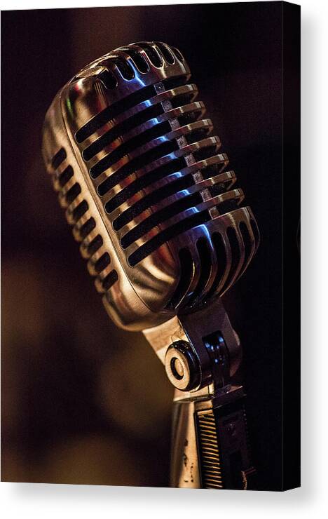 Microphone Canvas Print featuring the photograph Vintage Mic by Dave Greenwood