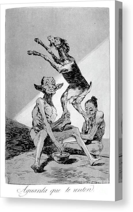 Etching Canvas Print featuring the drawing Wait Till Youve Been Anointed, 1799 by Print Collector