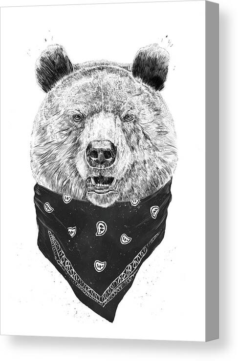 Bear Canvas Print featuring the mixed media Wild bear by Balazs Solti
