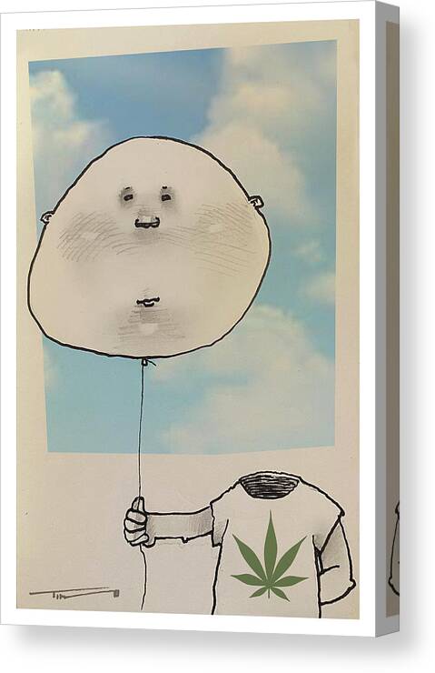 Boy Canvas Print featuring the mixed media 0420 Balloon Head by Tim Nyberg
