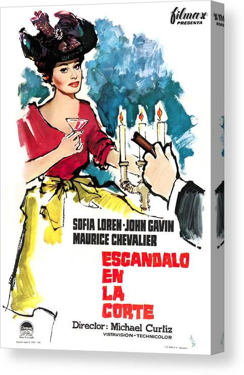 Synopsis Canvas Print featuring the mixed media ''A Breath of Scandal'', 1960 - art by MCP by Movie World Posters