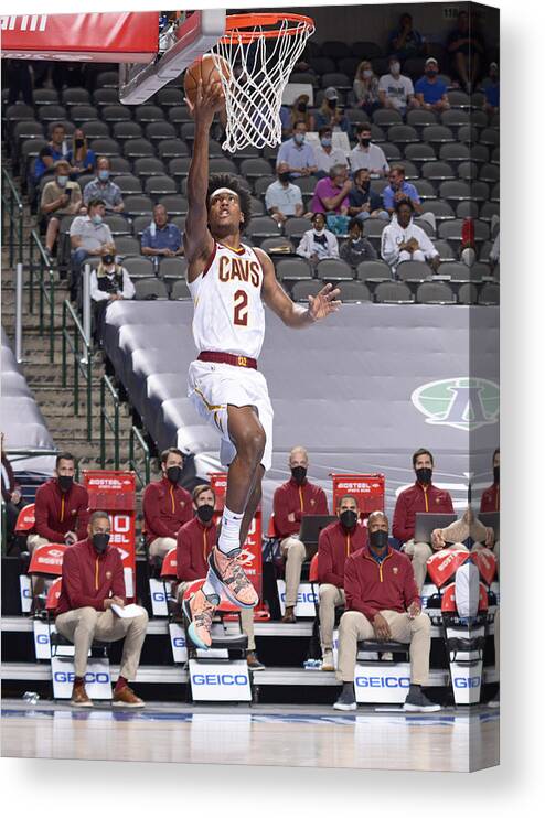 Nba Pro Basketball Canvas Print featuring the photograph Cleveland Cavaliers v Dallas Mavericks by Glenn James