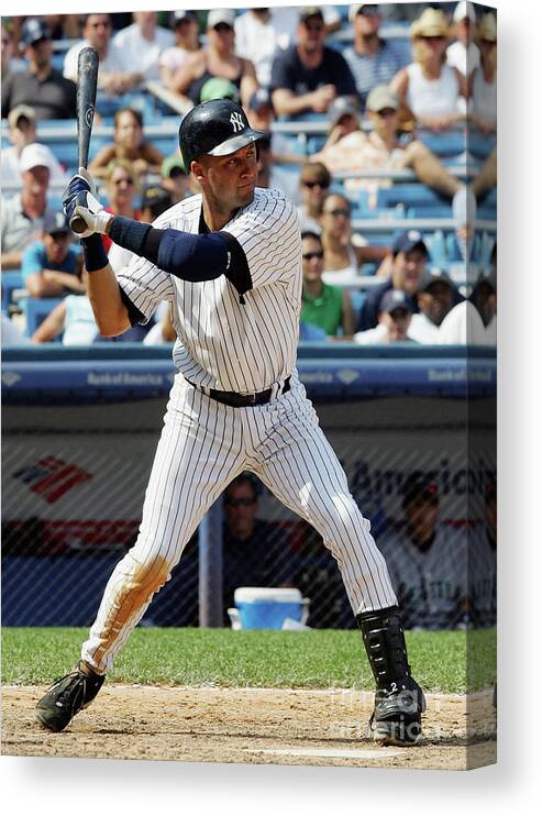 People Canvas Print featuring the photograph Derek Jeter by Jim Mcisaac