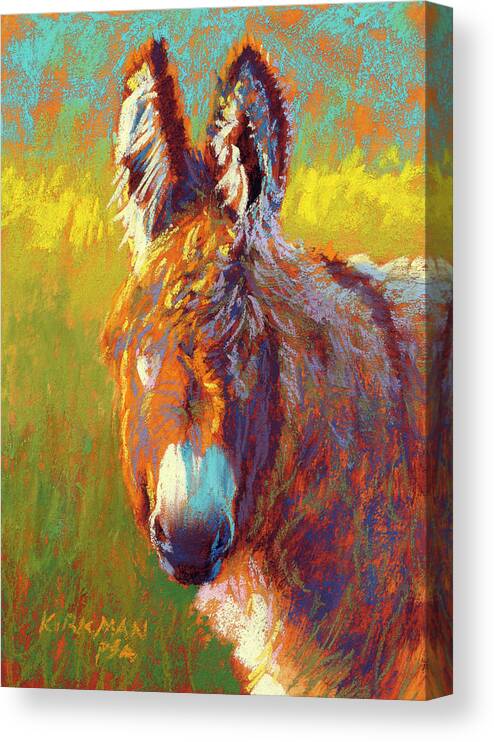 Donkey Canvas Print featuring the pastel Diablo #1 by Rita Kirkman