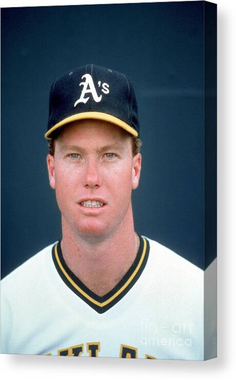 1980-1989 Canvas Print featuring the photograph Mark Mcgwire #1 by Michael Zagaris