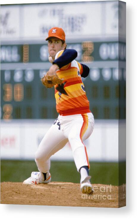 1980-1989 Canvas Print featuring the photograph Nolan Ryan #1 by Rich Pilling
