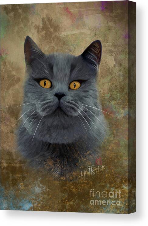 Painting Canvas Print featuring the painting The Cat Teddy #1 by Horst Rosenberger