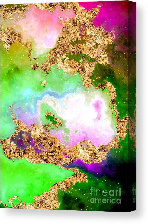 Holyrockarts Canvas Print featuring the mixed media 100 Starry Nebulas in Space Abstract Digital Painting 010 by Holy Rock Design