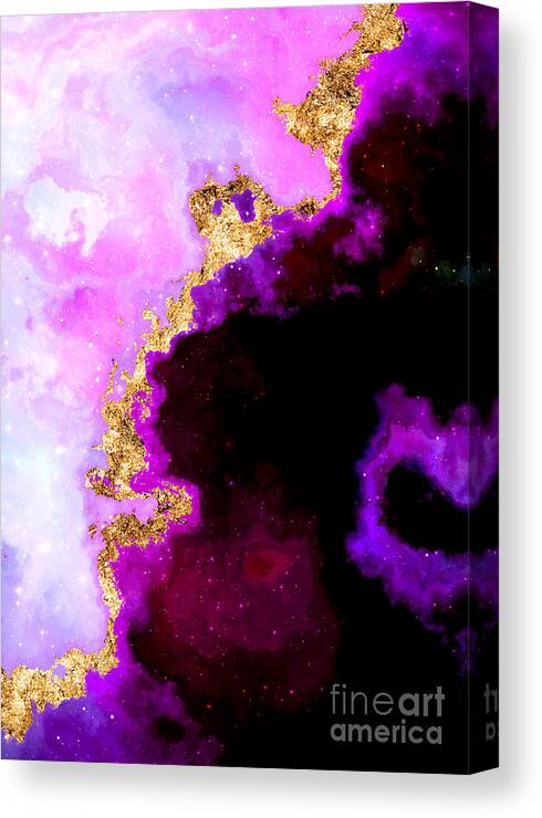 Holyrockarts Canvas Print featuring the mixed media 100 Starry Nebulas in Space Abstract Digital Painting 017 by Holy Rock Design