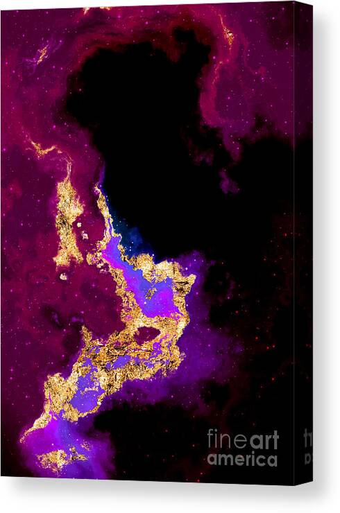 Holyrockarts Canvas Print featuring the mixed media 100 Starry Nebulas in Space Abstract Digital Painting 018 by Holy Rock Design