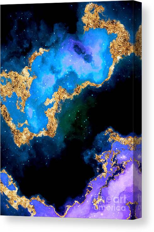 Holyrockarts Canvas Print featuring the mixed media 100 Starry Nebulas in Space Abstract Digital Painting 019 by Holy Rock Design