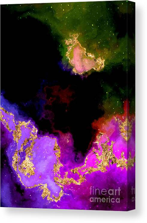 Holyrockarts Canvas Print featuring the mixed media 100 Starry Nebulas in Space Abstract Digital Painting 022 by Holy Rock Design