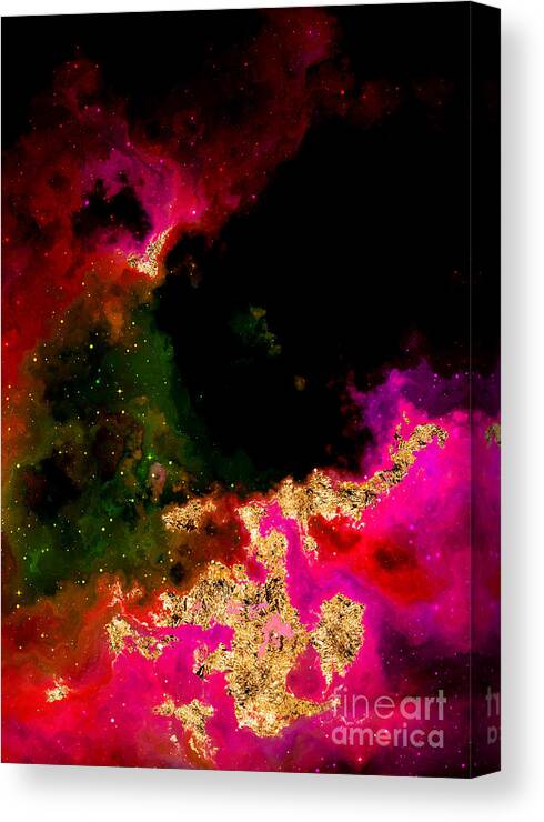 Holyrockarts Canvas Print featuring the mixed media 100 Starry Nebulas in Space Abstract Digital Painting 031 by Holy Rock Design
