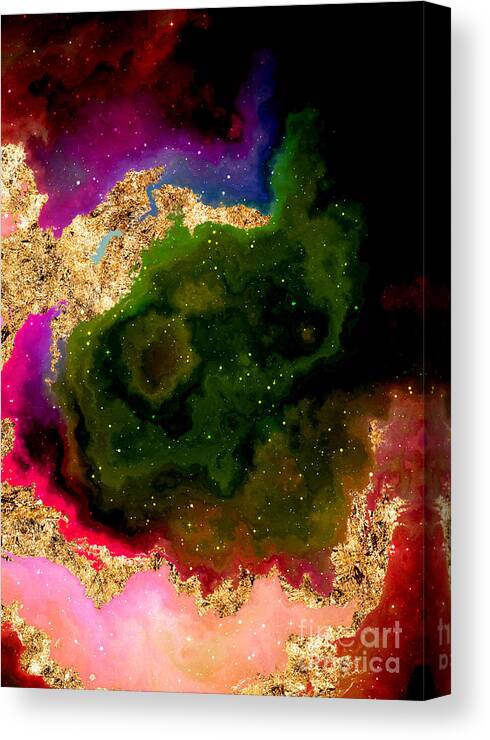 Holyrockarts Canvas Print featuring the mixed media 100 Starry Nebulas in Space Abstract Digital Painting 033 by Holy Rock Design