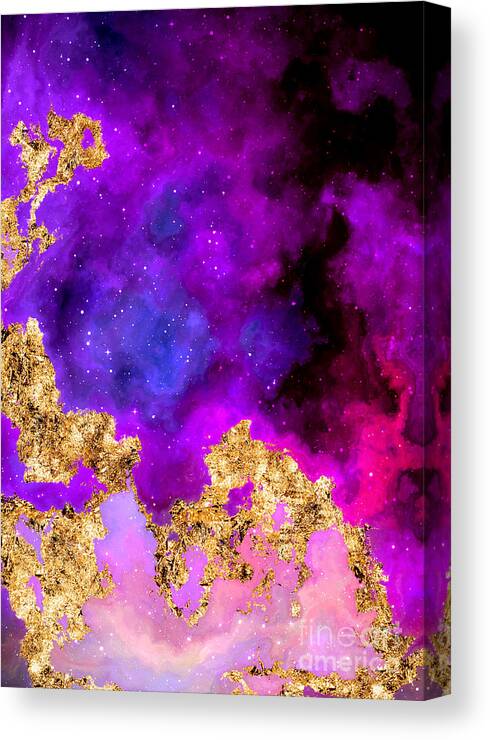 Holyrockarts Canvas Print featuring the mixed media 100 Starry Nebulas in Space Abstract Digital Painting 059 by Holy Rock Design