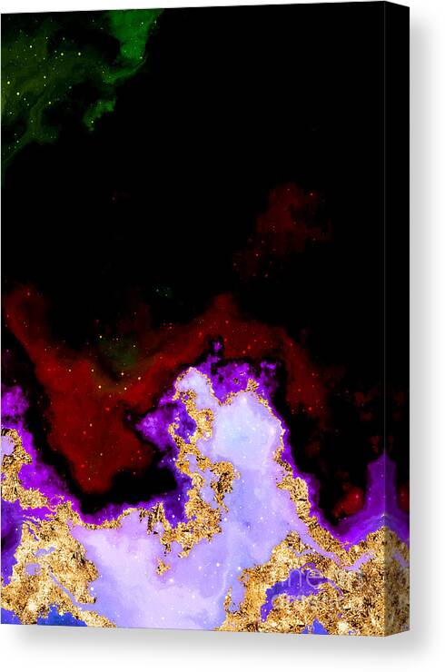Holyrockarts Canvas Print featuring the mixed media 100 Starry Nebulas in Space Abstract Digital Painting 063 by Holy Rock Design