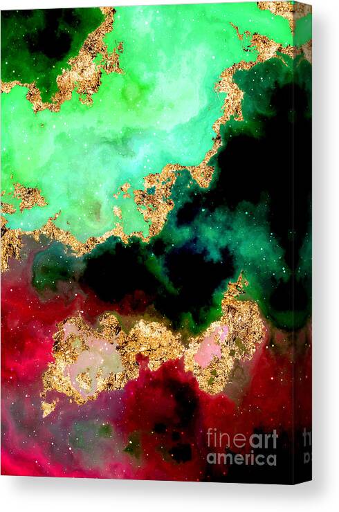 Holyrockarts Canvas Print featuring the mixed media 100 Starry Nebulas in Space Abstract Digital Painting 065 by Holy Rock Design