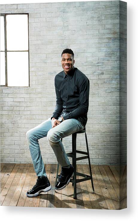 Nba Pro Basketball Canvas Print featuring the photograph Giannis Antetokounmpo by Nathaniel S. Butler
