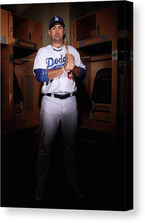 Media Day Canvas Print featuring the photograph Adrian Gonzalez by Christian Petersen