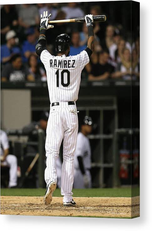 American League Baseball Canvas Print featuring the photograph Alexei Ramirez #2 by Jonathan Daniel