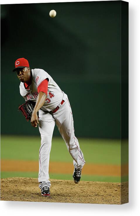 Relief Pitcher Canvas Print featuring the photograph Aroldis Chapman by Christian Petersen