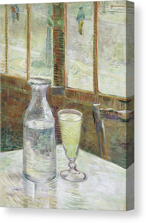 European Canvas Print featuring the painting Cafe table with absinthe #4 by Vincent van Gogh