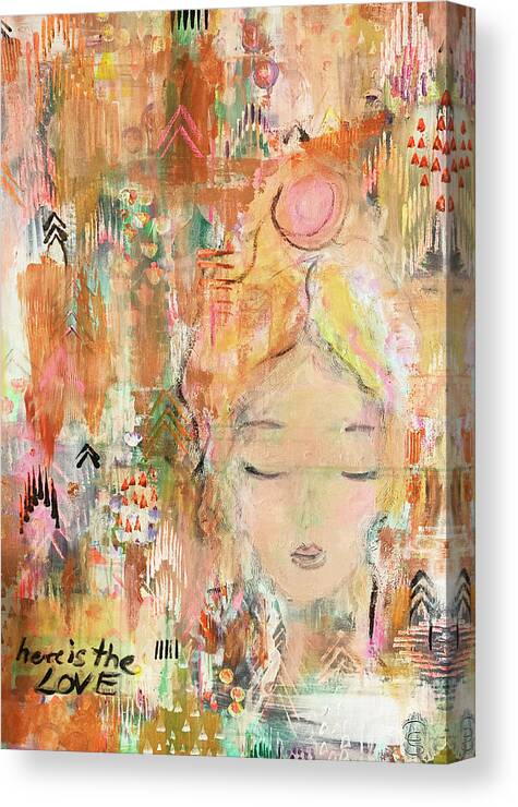 Intuitive Painting Canvas Print featuring the drawing Intuitive Painting by Claudia Schoen