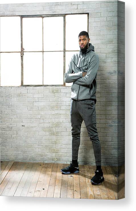 Nba Pro Basketball Canvas Print featuring the photograph Paul George by Nathaniel S. Butler