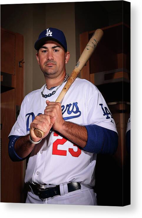 Media Day Canvas Print featuring the photograph Adrian Gonzalez by Christian Petersen