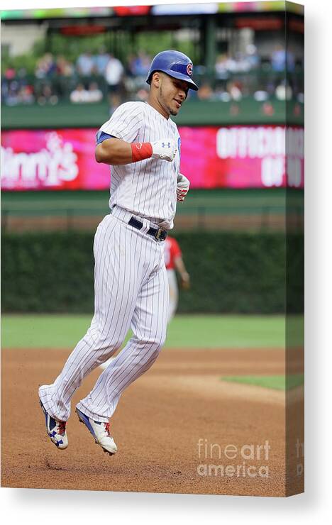 People Canvas Print featuring the photograph Willson Contreras by Jonathan Daniel