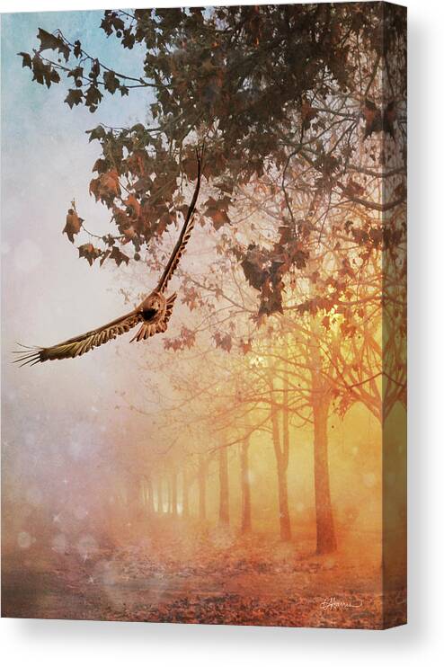 Eagle Canvas Print featuring the digital art A Magical Morning by Cindy Collier Harris