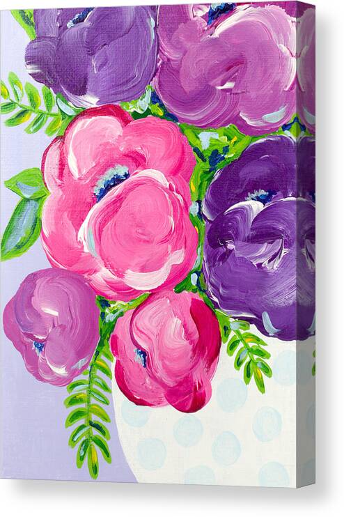 Purple Canvas Print featuring the painting A Touch of Lavender by Beth Ann Scott