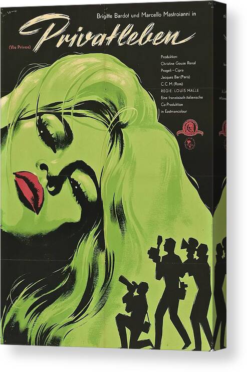 Synopsis Canvas Print featuring the mixed media ''A Very Private Affair'', 1962 by Movie World Posters