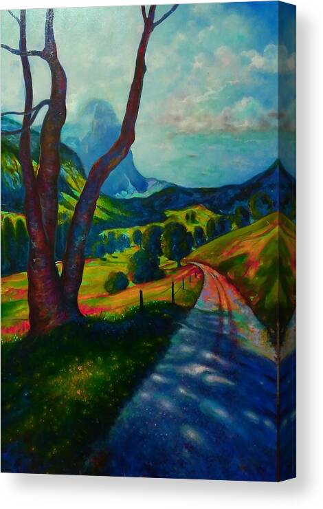 Emery Franklin Landscape Canvas Print featuring the painting A Walk Through The Mountains by Emery Franklin
