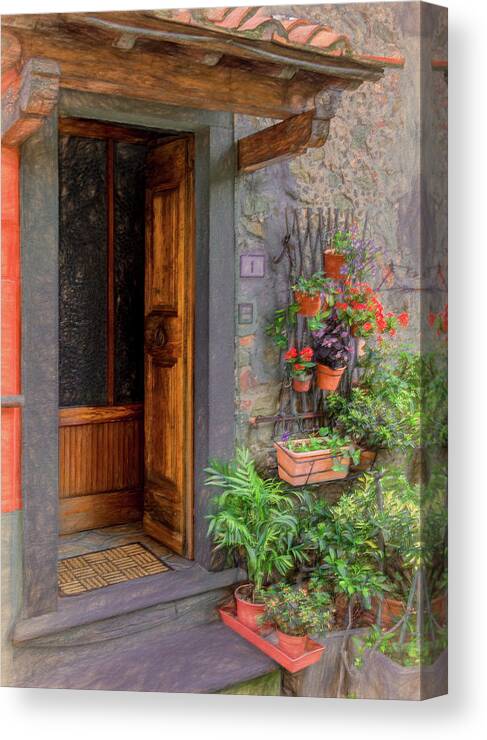 Tuscany Canvas Print featuring the photograph A Warm Tuscan Welcome by Marcy Wielfaert