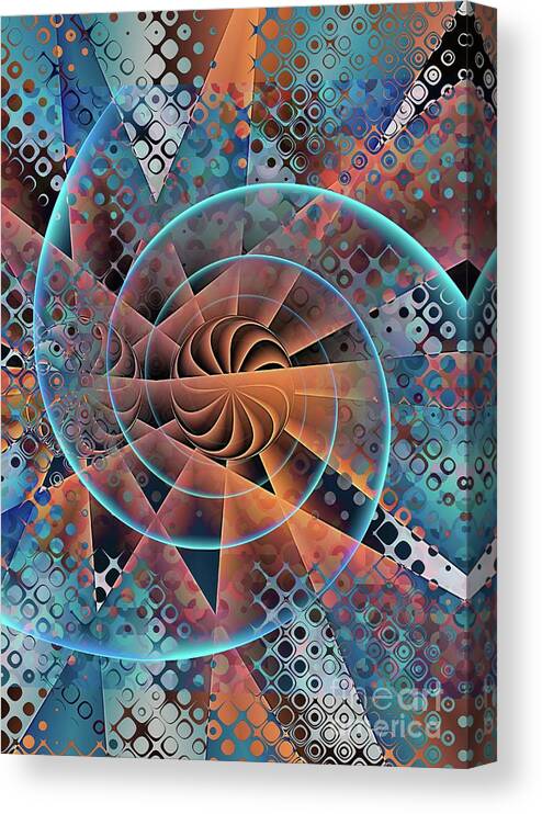 Abstract Canvas Print featuring the digital art Abstract Colour Geometry 7a by Philip Preston