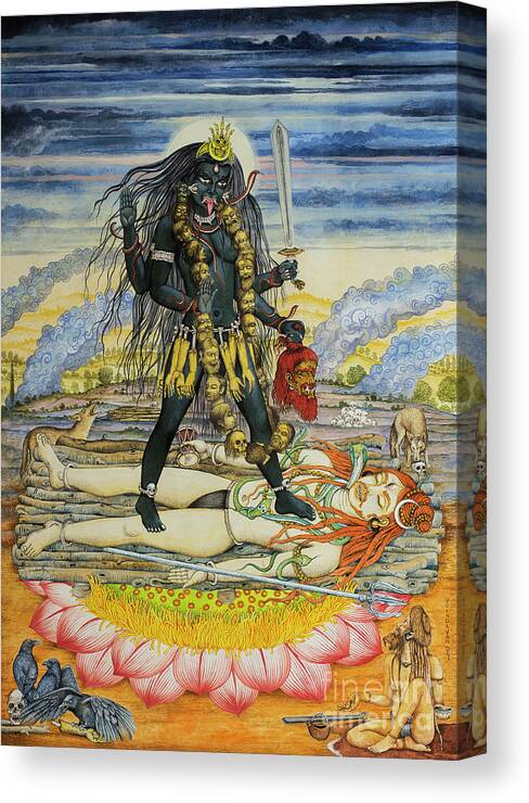 Kali Canvas Print featuring the painting Adya Kali by Vrindavan Das