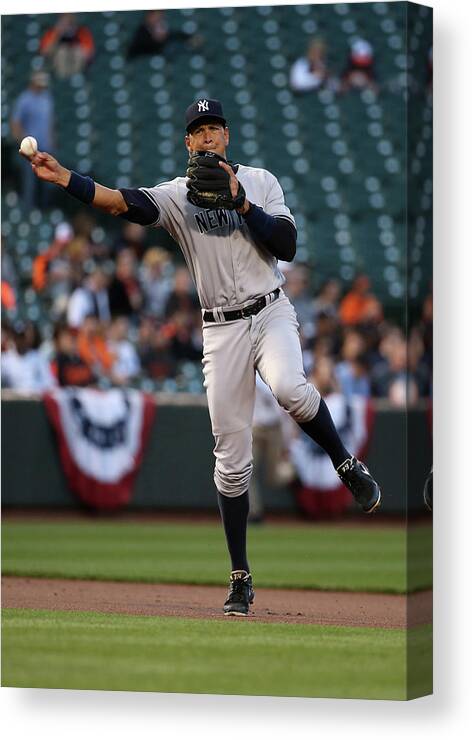 People Canvas Print featuring the photograph Alex Rodriguez by Rob Carr