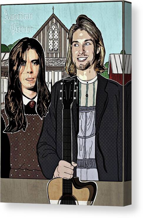 American Gothic Canvas Print featuring the digital art American Grunge by Christina Rick