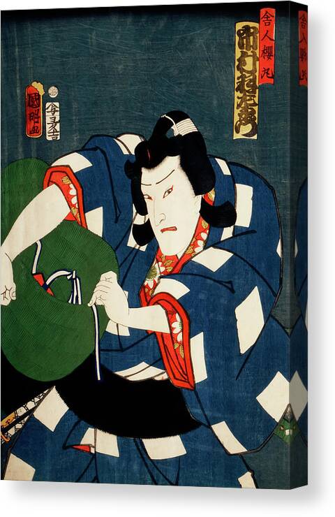 Ukyio-e Style Canvas Print featuring the painting An actor in costume by Toyohara Kunichika