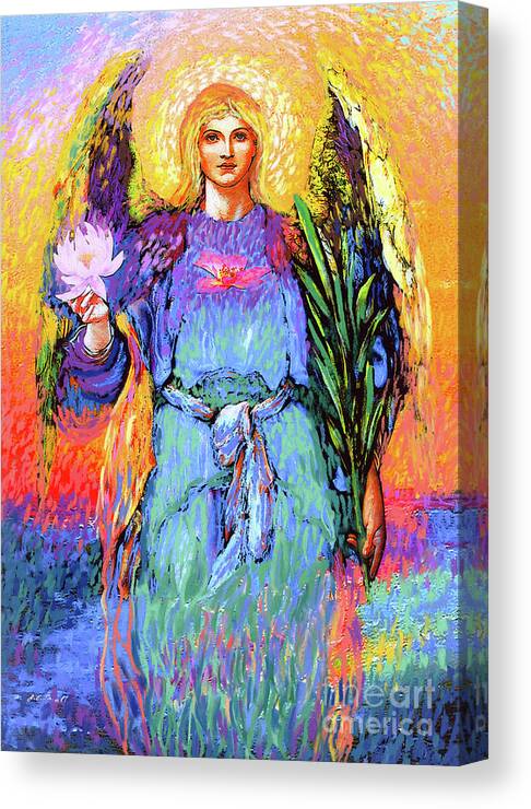 Spiritual Canvas Print featuring the painting Angel Love by Jane Small