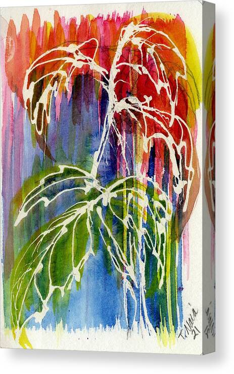 Rainbow Color Canvas Print featuring the painting Anniversary Ivy Vertical by Tammy Nara