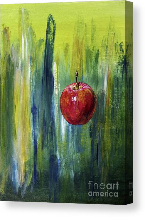 Apple Canvas Print featuring the painting Apple by Arturas Slapsys