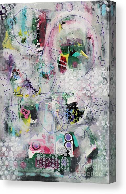 Abstract Acrylic Canvas Print featuring the painting Back When by Jean Clarke