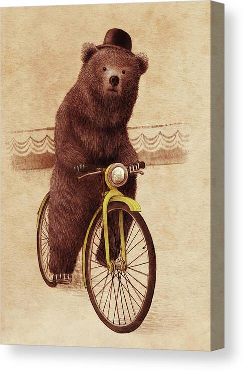 Bear Canvas Print featuring the drawing Barnabus by Eric Fan
